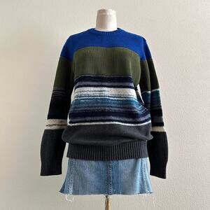 Diesel earth toned color way knit pullover sweater